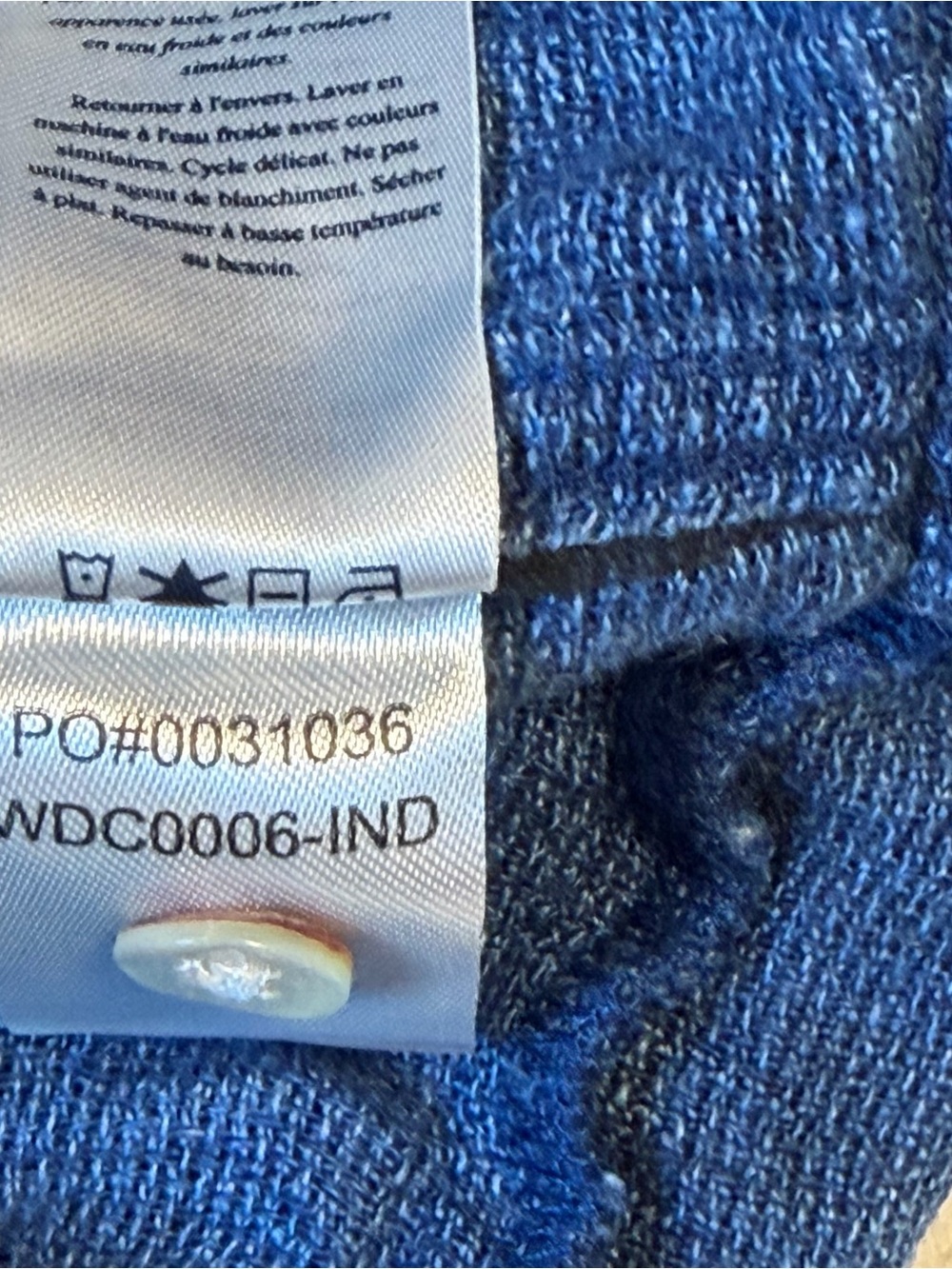 Faherty Dress XXL Isha Basketweave Indigo Blue 100% Linen Knit Pintuck Pockets - Picture 7 of 11